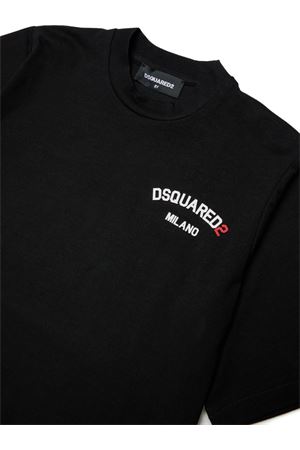 black cotton t-shirt DSQUARED KIDS | DQ3169D0AAPDQ900